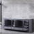 Lexora -  Dukes 84" Dark Grey Double Vanity - White Carrara Marble Top - White Square Sinks  no Mirror - LD342284DBDS000