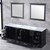 Lexora -  Dukes 84" Espresso Double Vanity - White Carrara Marble Top - White Square Sinks  34" Mirrors w/ Faucets - LD342284DGDSM34F