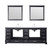 Lexora -  Dukes 84" Espresso Double Vanity - White Carrara Marble Top - White Square Sinks  34" Mirrors w/ Faucets - LD342284DGDSM34F