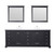 Lexora -  Dukes 84" Espresso Double Vanity - White Carrara Marble Top - White Square Sinks  34" Mirrors w/ Faucets - LD342284DGDSM34F