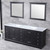 Lexora -  Dukes 84" Espresso Double Vanity - White Carrara Marble Top - White Square Sinks  34" Mirrors w/ Faucets - LD342284DGDSM34F