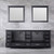 Lexora -  Dukes 84" Espresso Double Vanity - White Carrara Marble Top - White Square Sinks  34" Mirrors w/ Faucets - LD342284DGDSM34F