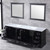 Lexora -  Dukes 84" Espresso Double Vanity - White Carrara Marble Top - White Square Sinks  34" Mirrors - LD342284DGDSM34