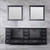 Lexora -  Dukes 84" Espresso Double Vanity - White Carrara Marble Top - White Square Sinks  34" Mirrors - LD342284DGDSM34