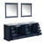 Lexora -  Dukes 84" Navy Blue Double Vanity - White Carrara Marble Top - White Square Sinks  34" Mirrors - LD342284DEDSM34