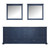 Lexora -  Dukes 84" Navy Blue Double Vanity - White Carrara Marble Top - White Square Sinks  34" Mirrors - LD342284DEDSM34