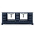 Lexora -  Dukes 84" Navy Blue Double Vanity - White Carrara Marble Top - White Square Sinks  no Mirror - LD342284DEDS000