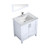 Lexora -  Jacques 30" White Single Vanity - White Carrara Marble Top - White Square Sink  28" Mirror w/ Faucet - LJ342230SADSM28F