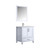 Lexora -  Jacques 30" White Single Vanity - White Carrara Marble Top - White Square Sink  28" Mirror w/ Faucet - LJ342230SADSM28F