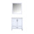 Lexora -  Jacques 30" White Single Vanity - White Carrara Marble Top - White Square Sink  28" Mirror - LJ342230SADSM28