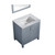 Lexora -  Jacques 30" Dark Grey Single Vanity - White Carrara Marble Top - White Square Sink  28" Mirror - LJ342230SBDSM28