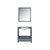 Lexora -  Jacques 30" Dark Grey Single Vanity - White Carrara Marble Top - White Square Sink  28" Mirror - LJ342230SBDSM28