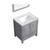 Lexora -  Jacques 30" Distressed Grey Single Vanity - White Carrara Marble Top - White Square Sink  28" Mirror - LJ342230SDDSM28