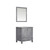 Lexora -  Jacques 30" Distressed Grey Single Vanity - White Carrara Marble Top - White Square Sink  28" Mirror - LJ342230SDDSM28