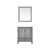 Lexora -  Jacques 30" Distressed Grey Single Vanity - White Carrara Marble Top - White Square Sink  28" Mirror - LJ342230SDDSM28