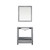 Lexora -  Jacques 30" Distressed Grey Single Vanity - White Carrara Marble Top - White Square Sink  28" Mirror - LJ342230SDDSM28