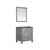 Lexora -  Jacques 30" Distressed Grey Single Vanity - no Top  28" Mirror - LJ342230SD00M28
