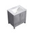 Lexora -  Jacques 30" Distressed Grey Single Vanity - White Carrara Marble Top - White Square Sink  no Mirror - LJ342230SDDS000