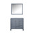 Lexora -  Jacques 36" Dark Grey Single Vanity - no Top  34" Mirror - Left Version - LJ342236SB00M34-L