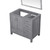 Lexora -  Jacques 36" Distressed Grey Single Vanity - no Top  34" Mirror - Left Version - LJ342236SD00M34-L