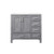 Lexora -  Jacques 36" Distressed Grey Single Vanity - White Carrara Marble Top - White Square Sink  no Mirror - Left Version - LJ342236SDDS000-L