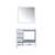 Lexora -  Jacques 36" White Single Vanity - no Top  34" Mirror - Right Version - LJ342236SA00M34-R