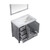 Lexora -  Jacques 36" Distressed Grey Single Vanity - White Carrara Marble Top - White Square Sink  34" Mirror - Right Version - LJ342236SDDSM34-R