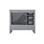 Lexora -  Jacques 36" Distressed Grey Single Vanity - no Top  34" Mirror - Right Version - LJ342236SD00M34-R