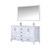 Lexora -  Jacques 60" White Double Vanity - White Carrara Marble Top - White Square Sinks  58" Mirror w/ Faucets - LJ342260DADSM58F