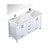 Lexora -  Jacques 60" White Double Vanity - White Carrara Marble Top - White Square Sinks  58" Mirror w/ Faucets - LJ342260DADSM58F