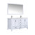 Lexora -  Jacques 60" White Double Vanity - White Carrara Marble Top - White Square Sinks  58" Mirror w/ Faucets - LJ342260DADSM58F