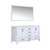 Lexora -  Jacques 60" White Double Vanity - White Carrara Marble Top - White Square Sinks  58" Mirror - LJ342260DADSM58