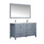 Lexora -  Jacques 60" Dark Grey Double Vanity - White Carrara Marble Top - White Square Sinks  58" Mirror w/ Faucets - LJ342260DBDSM58F