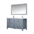 Lexora -  Jacques 60" Dark Grey Double Vanity - White Carrara Marble Top - White Square Sinks  58" Mirror w/ Faucets - LJ342260DBDSM58F