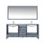 Lexora -  Jacques 60" Dark Grey Double Vanity - White Carrara Marble Top - White Square Sinks  58" Mirror w/ Faucets - LJ342260DBDSM58F