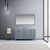 Lexora -  Jacques 60" Dark Grey Double Vanity - White Carrara Marble Top - White Square Sinks  58" Mirror w/ Faucets - LJ342260DBDSM58F