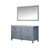 Lexora -  Jacques 60" Dark Grey Double Vanity - White Carrara Marble Top - White Square Sinks  58" Mirror - LJ342260DBDSM58