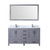 Lexora -  Jacques 60" Dark Grey Double Vanity - White Carrara Marble Top - White Square Sinks  58" Mirror - LJ342260DBDSM58