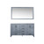 Lexora -  Jacques 60" Dark Grey Double Vanity - White Carrara Marble Top - White Square Sinks  58" Mirror - LJ342260DBDSM58