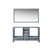 Lexora -  Jacques 60" Dark Grey Double Vanity - no Top  58" Mirror - LJ342260DB00M58