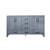 Lexora -  Jacques 60" Dark Grey Double Vanity - White Carrara Marble Top - White Square Sinks  no Mirror - LJ342260DBDS000