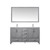 Lexora -  Jacques 60" Distressed Grey Double Vanity - White Carrara Marble Top - White Square Sinks  58" Mirror w/ Faucets - LJ342260DDDSM58F