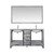 Lexora -  Jacques 60" Distressed Grey Double Vanity - White Carrara Marble Top - White Square Sinks  58" Mirror w/ Faucets - LJ342260DDDSM58F