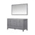 Lexora -  Jacques 60" Distressed Grey Double Vanity - White Carrara Marble Top - White Square Sinks  58" Mirror - LJ342260DDDSM58