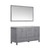 Lexora -  Jacques 60" Distressed Grey Double Vanity - White Carrara Marble Top - White Square Sinks  58" Mirror - LJ342260DDDSM58