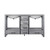 Lexora -  Jacques 60" Distressed Grey Double Vanity - White Carrara Marble Top - White Square Sinks  no Mirror - LJ342260DDDS000