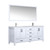 Lexora -  Jacques 72" White Double Vanity - White Carrara Marble Top - White Square Sinks  70" Mirror w/ Faucets - LJ342272DADSM70F