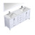 Lexora -  Jacques 72" White Double Vanity - White Carrara Marble Top - White Square Sinks  70" Mirror w/ Faucets - LJ342272DADSM70F