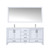 Lexora -  Jacques 72" White Double Vanity - White Carrara Marble Top - White Square Sinks  70" Mirror w/ Faucets - LJ342272DADSM70F
