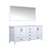 Lexora -  Jacques 72" White Double Vanity - White Carrara Marble Top - White Square Sinks  70" Mirror - LJ342272DADSM70